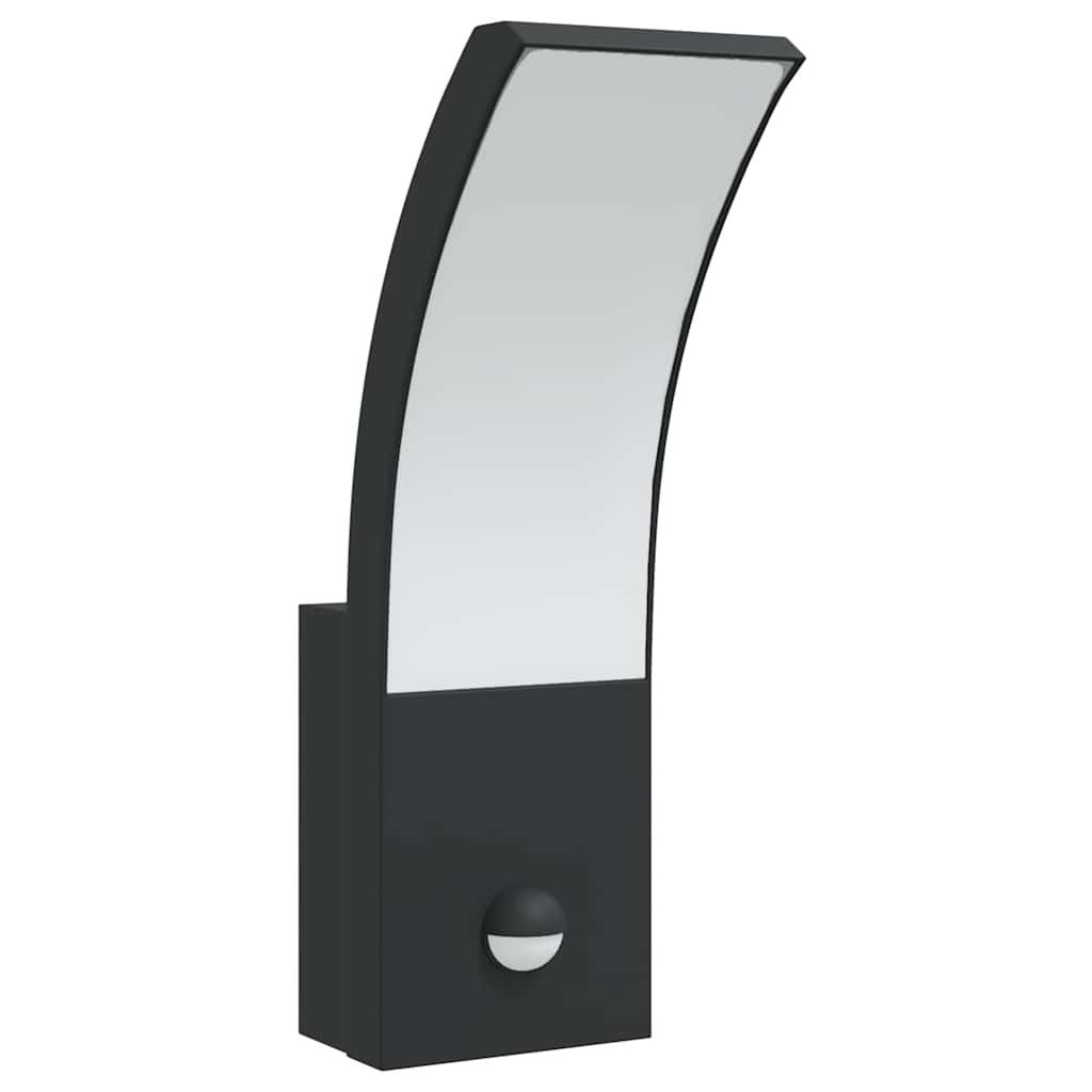 vidaXL Outdoor LED Wall Lights with Sensors 2pcs Black Die-cast Aluminium - 11726