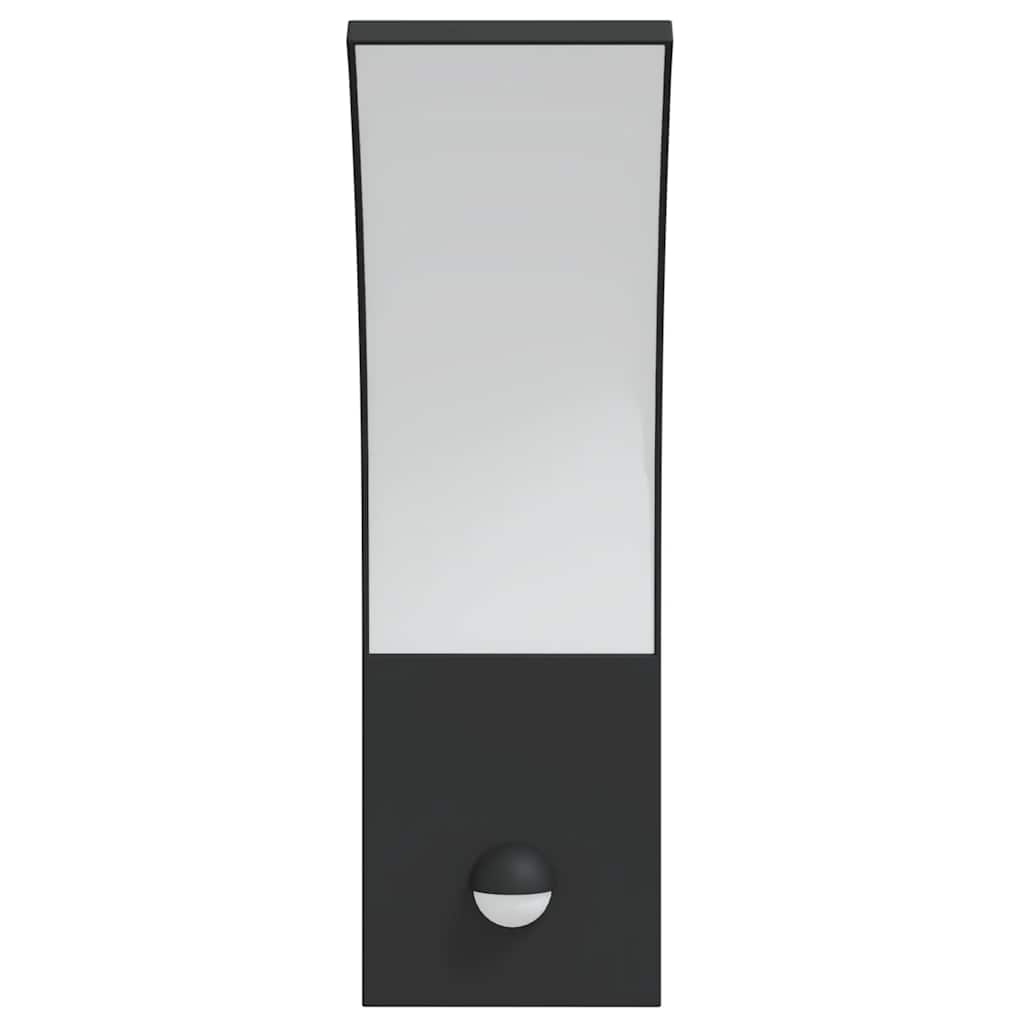vidaXL Outdoor LED Wall Lights with Sensors 2pcs Black Die-cast Aluminium - 11726
