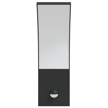 vidaXL Outdoor LED Wall Lights with Sensors 2pcs Black Die-cast Aluminium - 11726