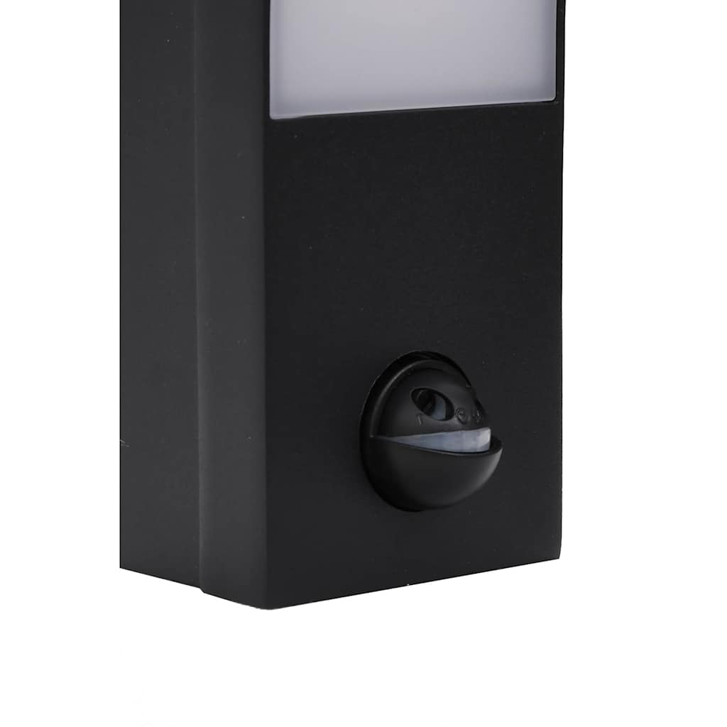 vidaXL Outdoor LED Wall Lights with Sensors 2pcs Black Die-cast Aluminium - 11726