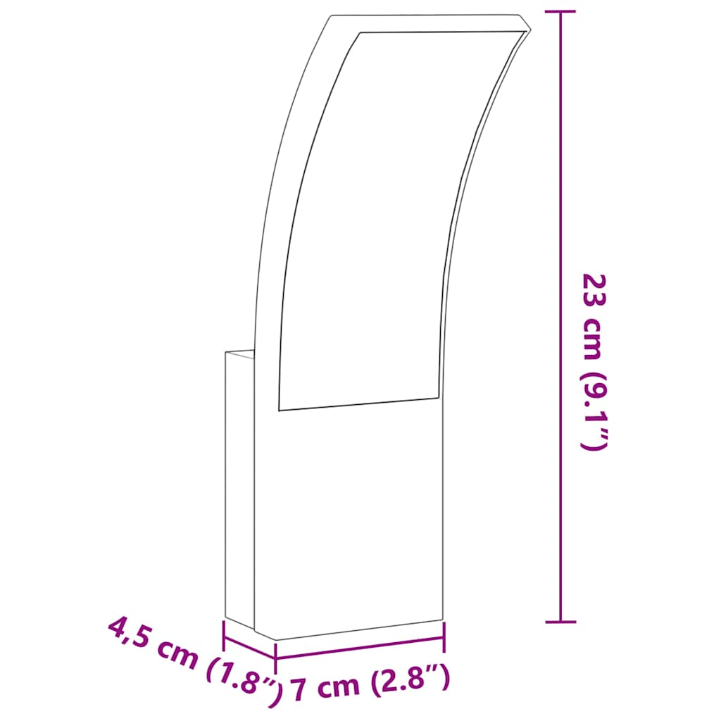 vidaXL Outdoor LED Wall Lights 2pcs White Die-cast Aluminium