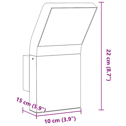 vidaXL Outdoor LED Wall Light Black Die-cast Aluminium