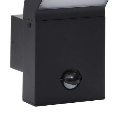 vidaXL Outdoor LED Wall Light with Sensor Black Die-cast Aluminium