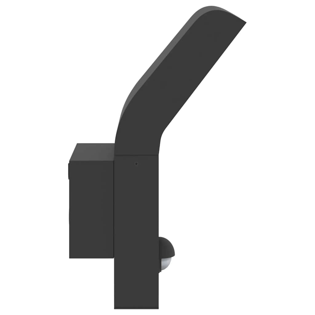 vidaXL Outdoor LED Wall Lights with Sensors 2pcs Black Die-cast Aluminium