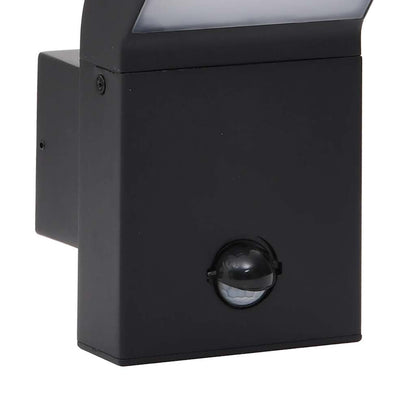vidaXL Outdoor LED Wall Lights with Sensors 2pcs Black Die-cast Aluminium