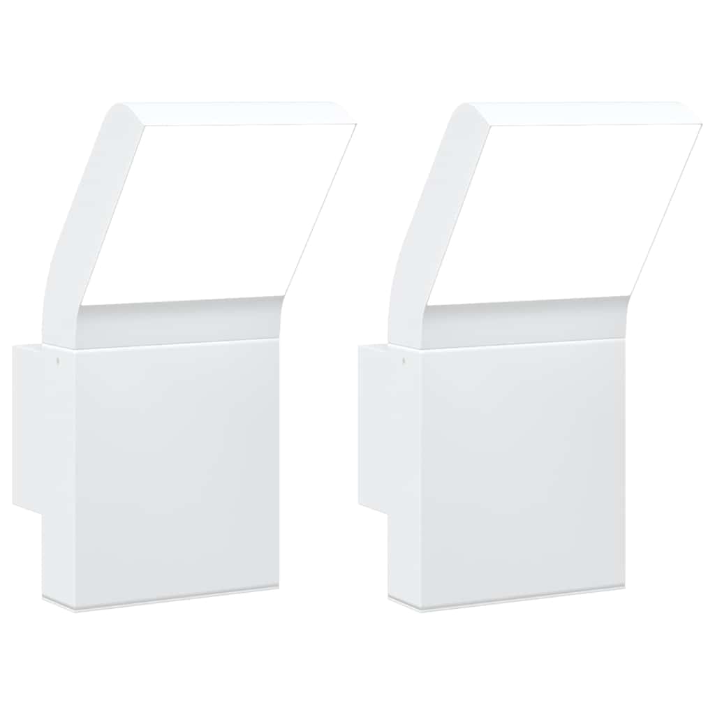 vidaXL Outdoor LED Wall Lights 2pcs White Die-cast Aluminium - 52926