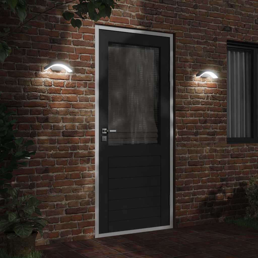 vidaXL Outdoor LED Wall Lights 2pcs Black Die-cast Aluminium - 52950