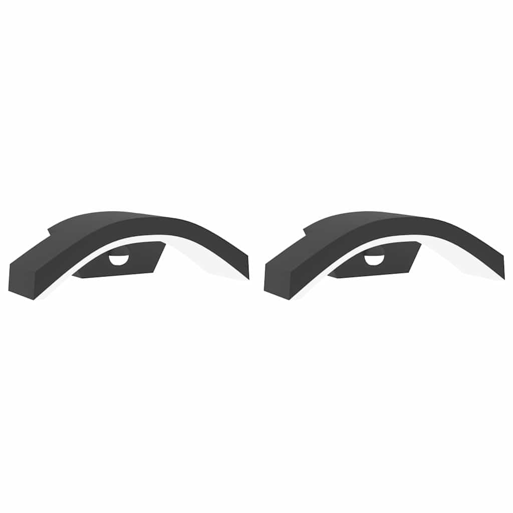 vidaXL Outdoor LED Wall Lights with Sensors 2pcs Black Die-cast Aluminium - 52964
