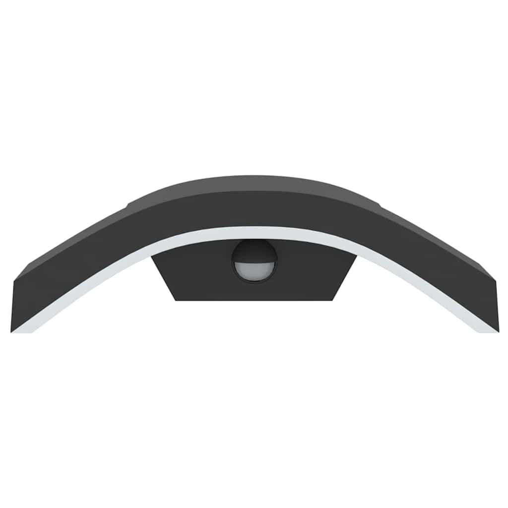 vidaXL Outdoor LED Wall Lights with Sensors 2pcs Black Die-cast Aluminium - 52964