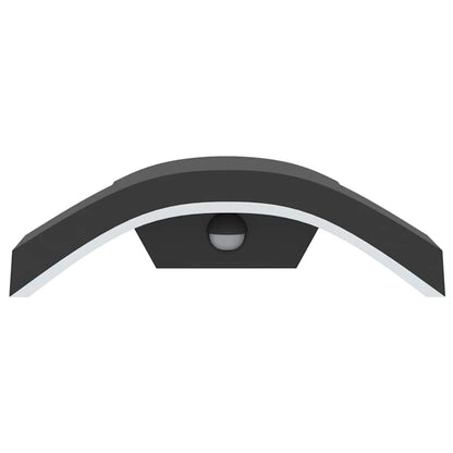 vidaXL Outdoor LED Wall Lights with Sensors 2pcs Black Die-cast Aluminium - 52964