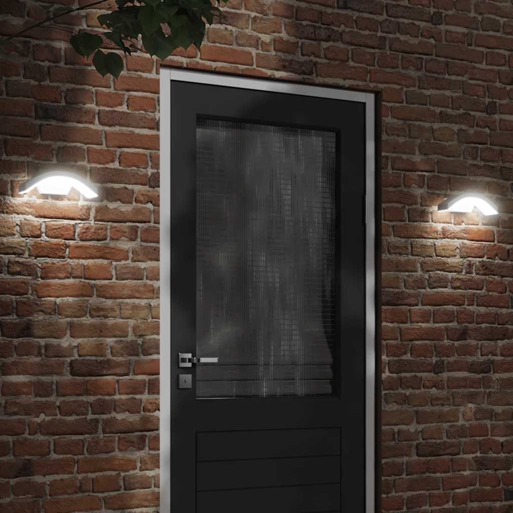 vidaXL Outdoor LED Wall Lights 2pcs White Die-cast Aluminium - 52966