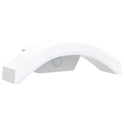 vidaXL Outdoor LED Wall Lights with Sensors 2pcs White Die-cast Aluminium - 52980