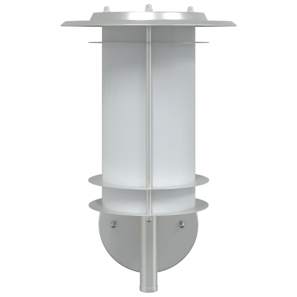 vidaXL Outdoor Wall Lights 2pcs Silver Stainless Steel - 52987