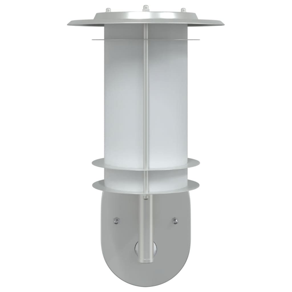 vidaXL Outdoor Wall Light with Sensor Silver Stainless Steel - 52998