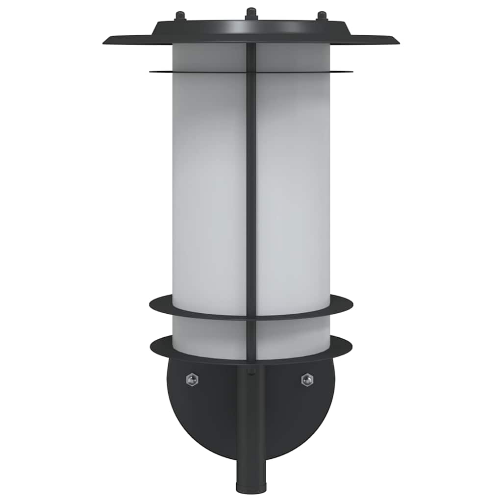 vidaXL Outdoor Wall Lights 2pcs Black Stainless Steel - 53015