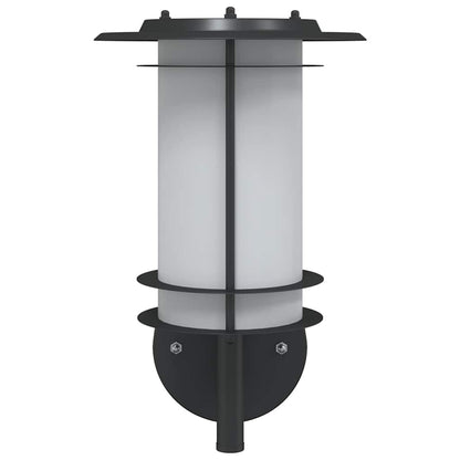 vidaXL Outdoor Wall Lights 2pcs Black Stainless Steel - 53015