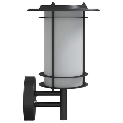 vidaXL Outdoor Wall Lights 2pcs Black Stainless Steel - 53015