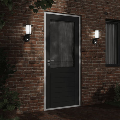 vidaXL Outdoor Wall Light with Sensor Black Stainless Steel - 53016