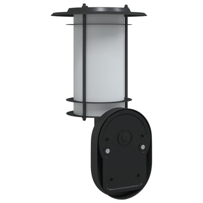 vidaXL Outdoor Wall Light with Sensor Black Stainless Steel - 53016