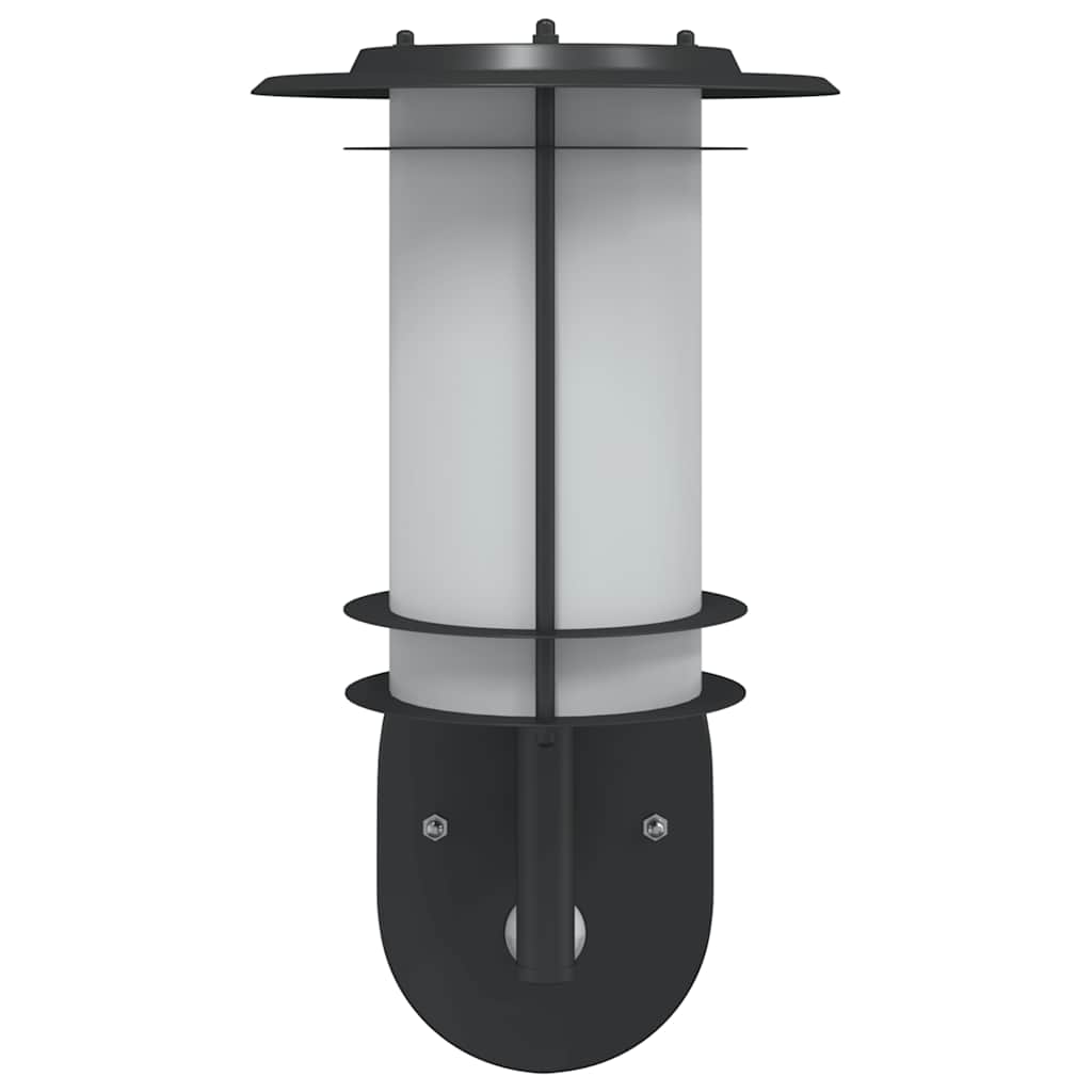 vidaXL Outdoor Wall Lights with Sensors 2pcs Black Stainless Steel - 53019