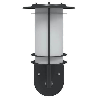 vidaXL Outdoor Wall Lights with Sensors 2pcs Black Stainless Steel - 53019