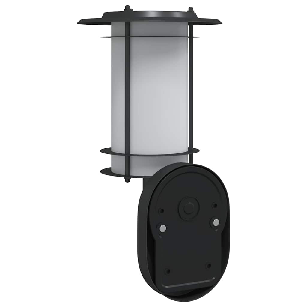 vidaXL Outdoor Wall Lights with Sensors 2pcs Black Stainless Steel - 53019