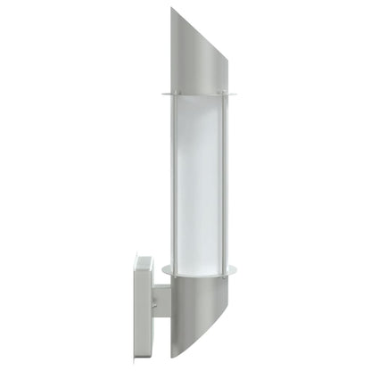 vidaXL Outdoor Wall Lights 2pcs Silver Stainless Steel - 53021