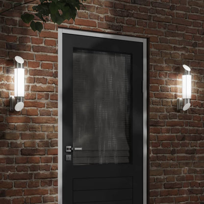 vidaXL Outdoor Wall Lights 2pcs Silver Stainless Steel - 53021