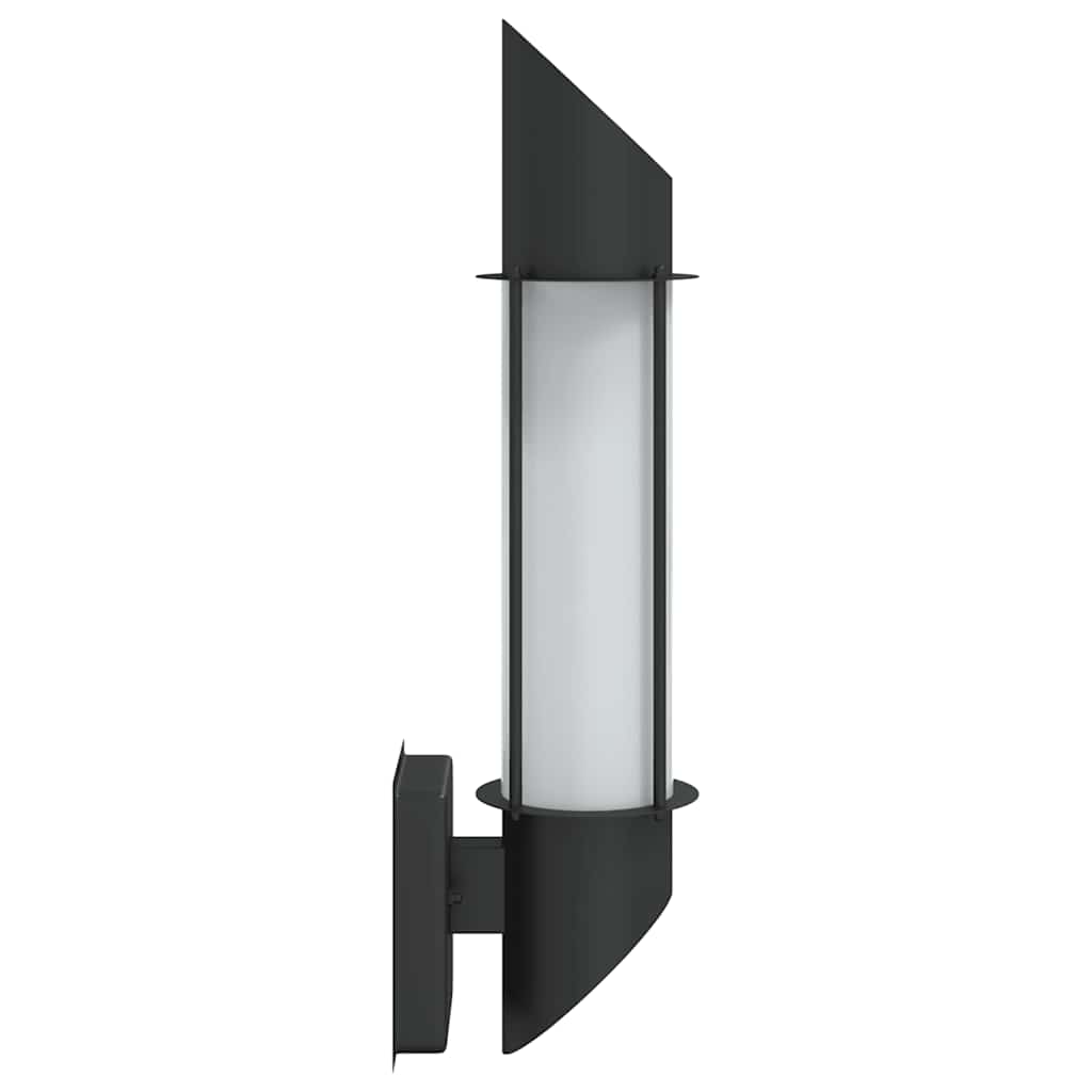vidaXL Outdoor Wall Lights 2pcs Black Stainless Steel - 53031
