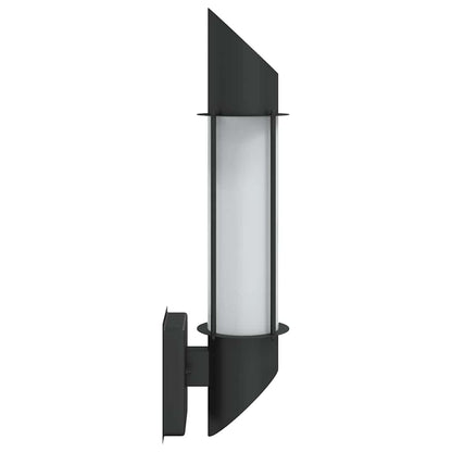 vidaXL Outdoor Wall Lights 2pcs Black Stainless Steel - 53031