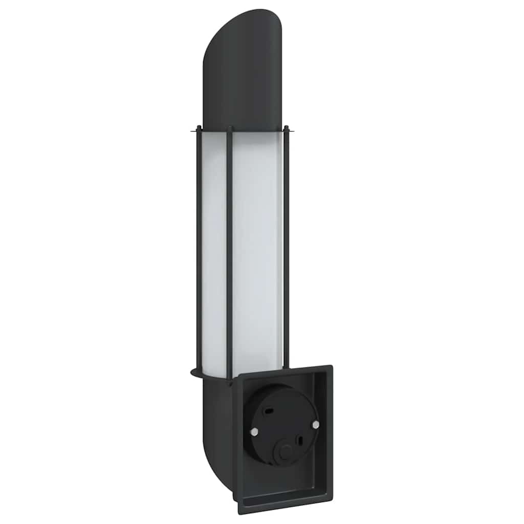 vidaXL Outdoor Wall Lights 2pcs Black Stainless Steel - 53031