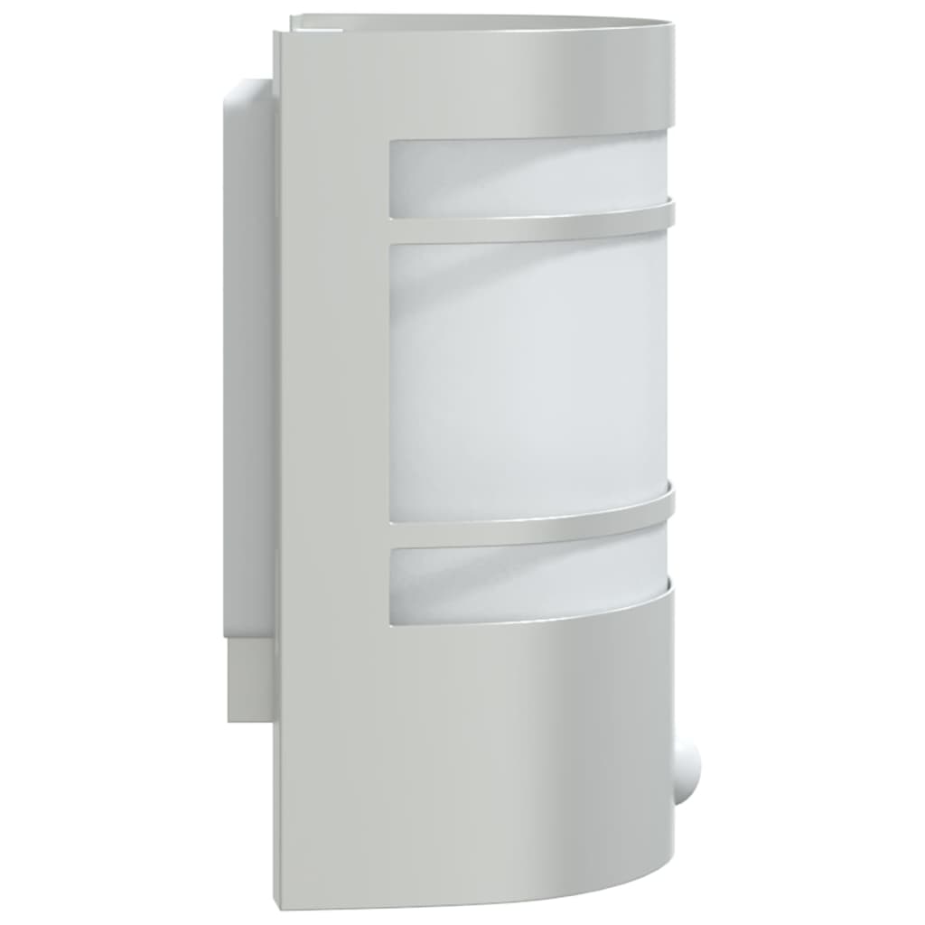 vidaXL Outdoor Wall Lights with Sensors 2pcs Silver Stainless Steel - 53039