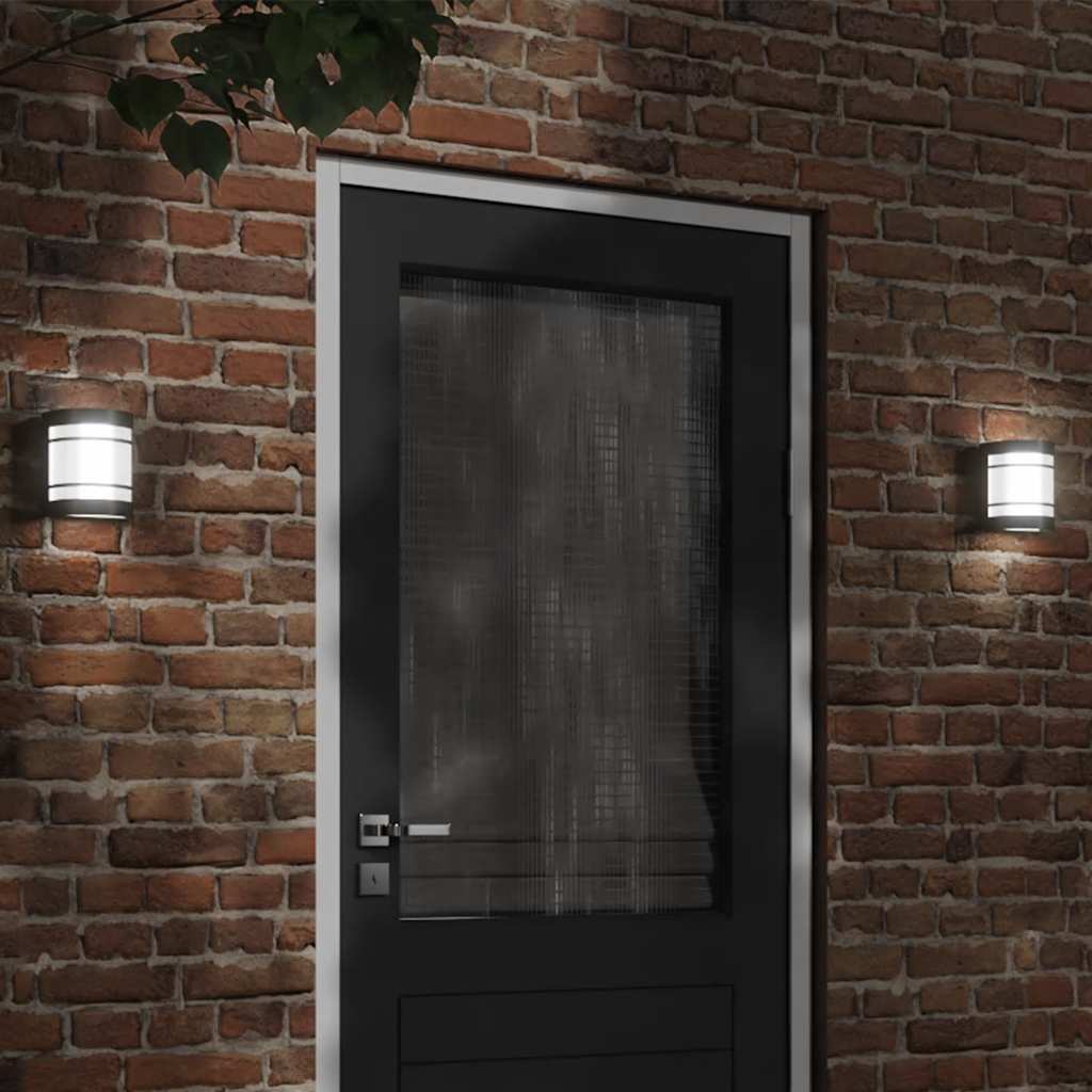 vidaXL Outdoor Wall Light Black Stainless Steel - 53043
