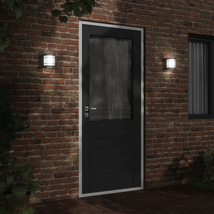 vidaXL Outdoor Wall Lights 2pcs Black Stainless Steel - 53047