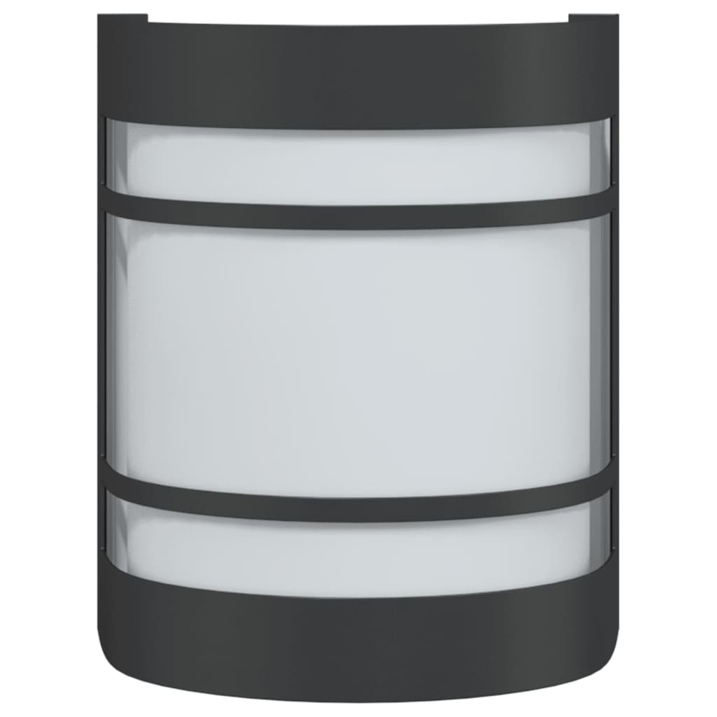 vidaXL Outdoor Wall Lights 2pcs Black Stainless Steel - 53047