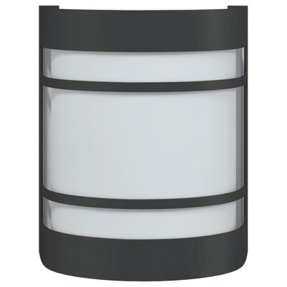 vidaXL Outdoor Wall Lights 2pcs Black Stainless Steel - 53047