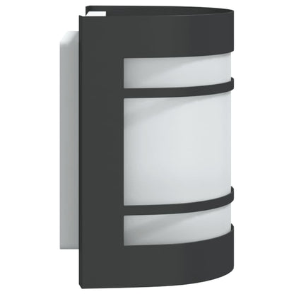 vidaXL Outdoor Wall Lights 2pcs Black Stainless Steel - 53047