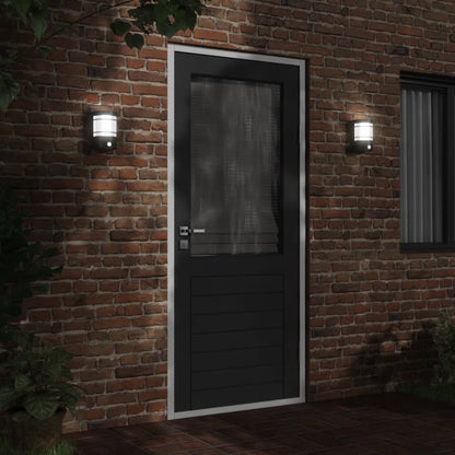 vidaXL Outdoor Wall Lights with Sensors 2pcs Black Stainless Steel - 53049