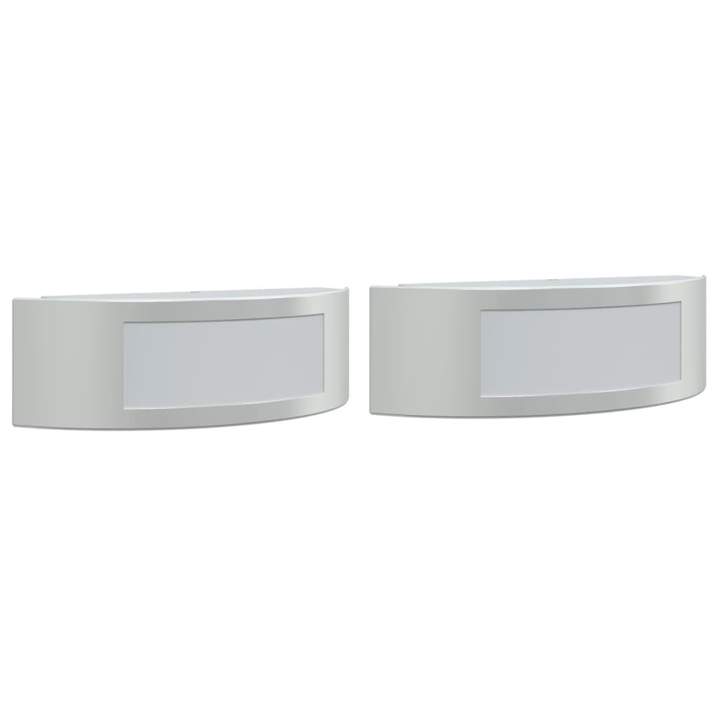 vidaXL Outdoor Wall Lights 2pcs Silver Stainless Steel - 11747