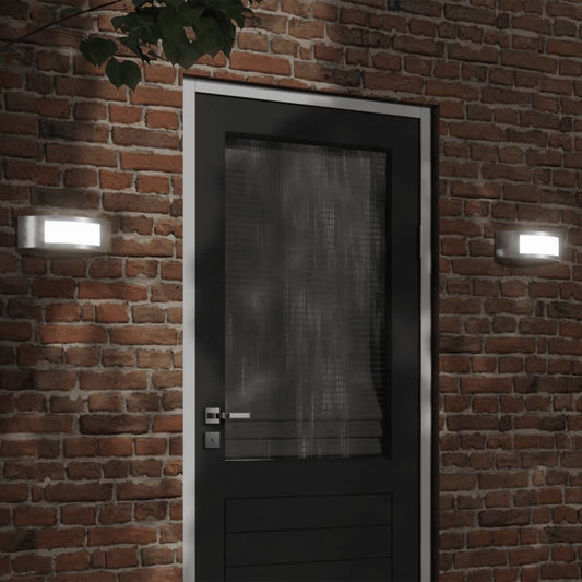 vidaXL Outdoor Wall Lights 2pcs Silver Stainless Steel - 11747
