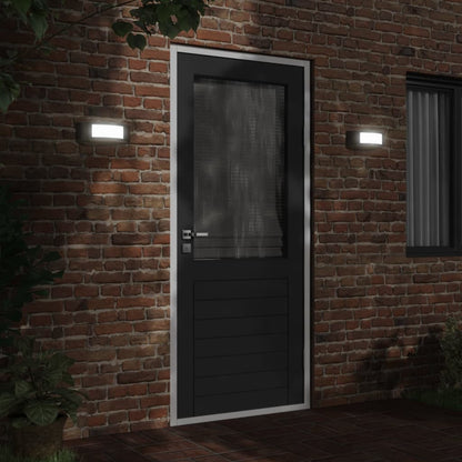 vidaXL Outdoor Wall Lights 2pcs Black Stainless Steel - 11739