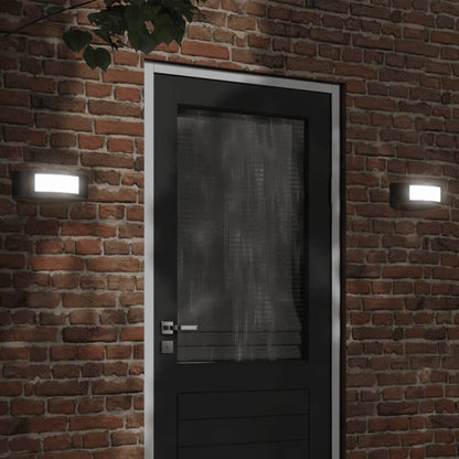vidaXL Outdoor Wall Lights 2pcs Black Stainless Steel - 11739