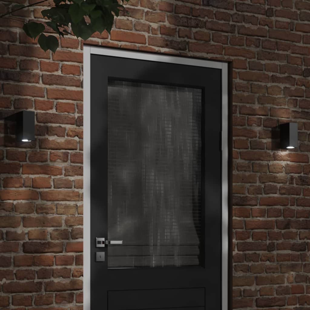 vidaXL Outdoor Wall Lights 2pcs Black Die-cast Aluminium - 11742