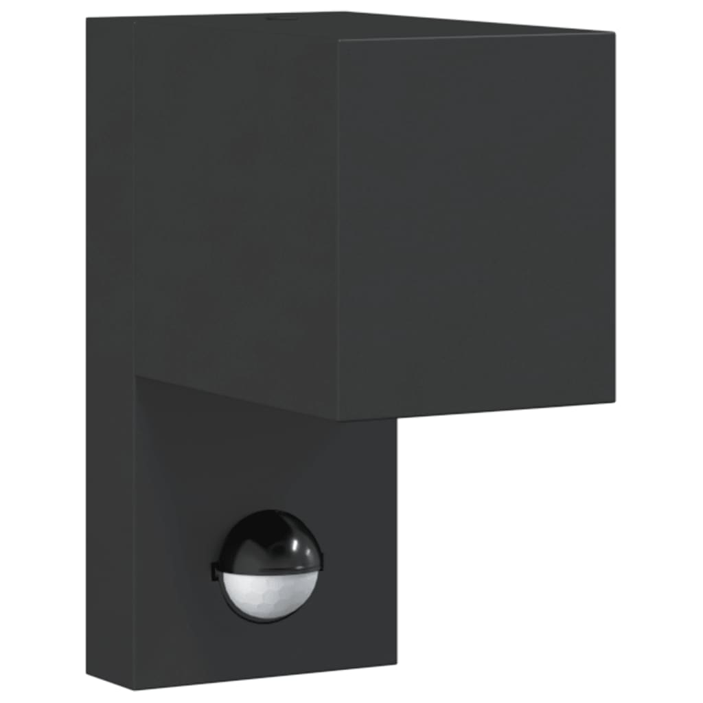 vidaXL Outdoor Wall Light with Sensor Black Die-cast Aluminium - 11782