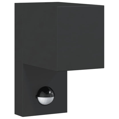 vidaXL Outdoor Wall Light with Sensor Black Die-cast Aluminium - 11782