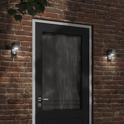 vidaXL Outdoor Wall Light with Sensor Black Die-cast Aluminium - 11782