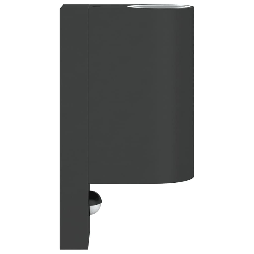 vidaXL Outdoor Wall Lights with Sensors 2pcs Black Die-cast Aluminium