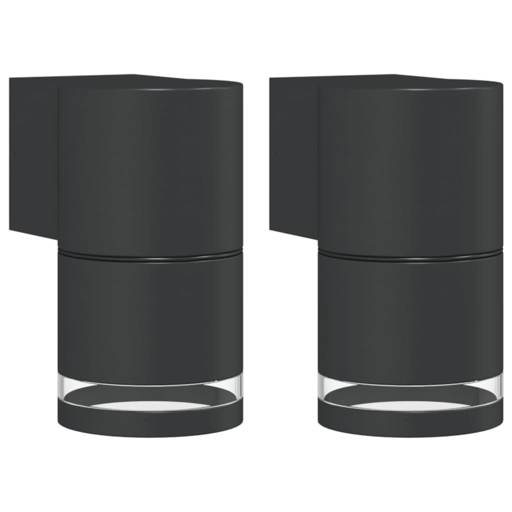 vidaXL Outdoor Wall Lights 2pcs Black Die-cast Aluminium - 11772