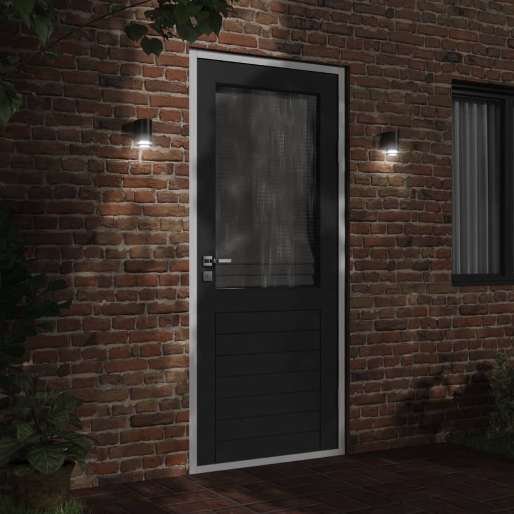 vidaXL Outdoor Wall Lights 2pcs Black Die-cast Aluminium - 11772