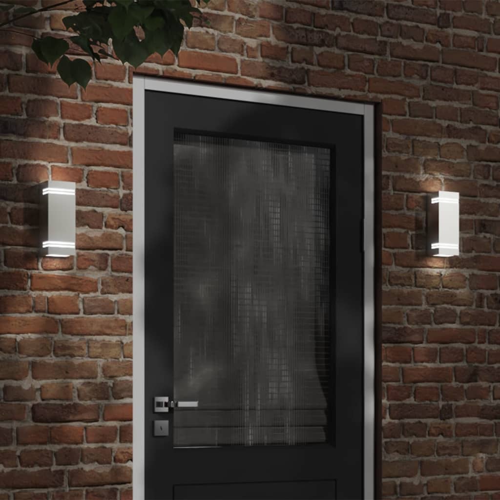 vidaXL Outdoor Wall Light Silver Stainless Steel - 11771